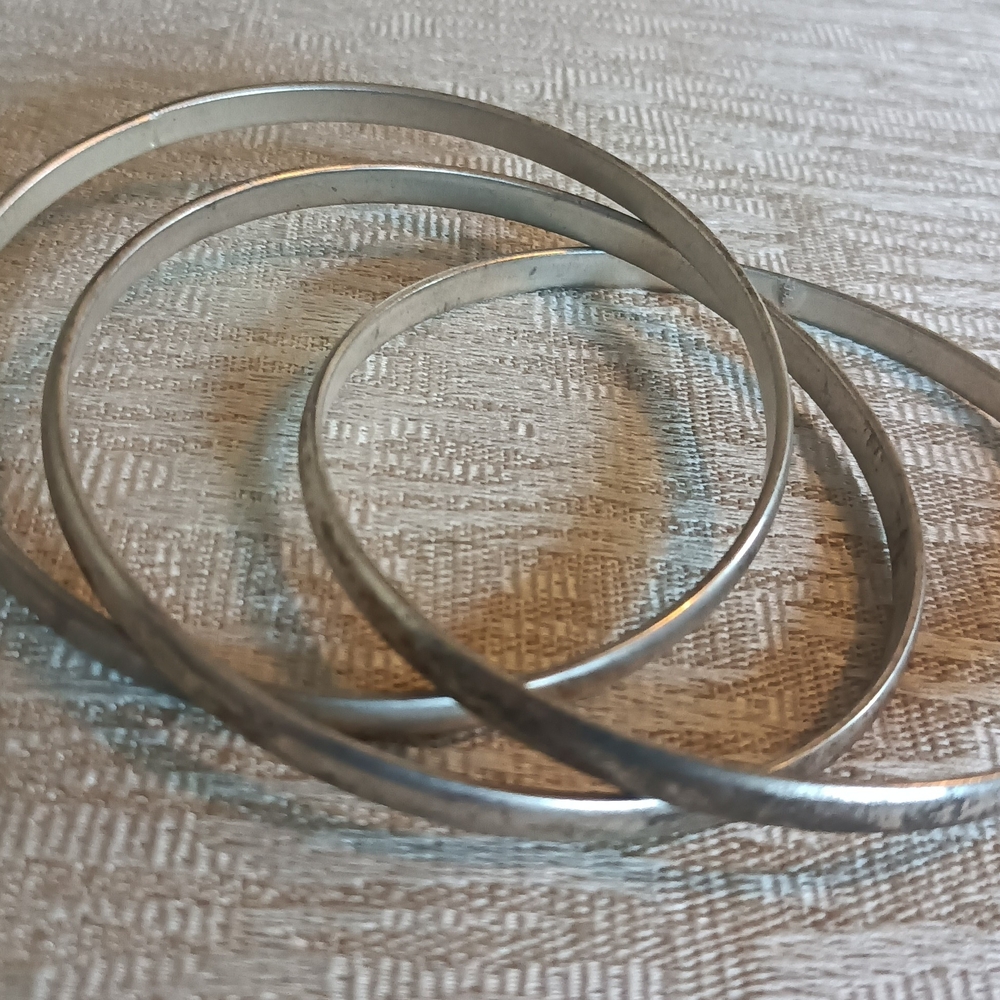 Silver Bangle Bracelets - image 3